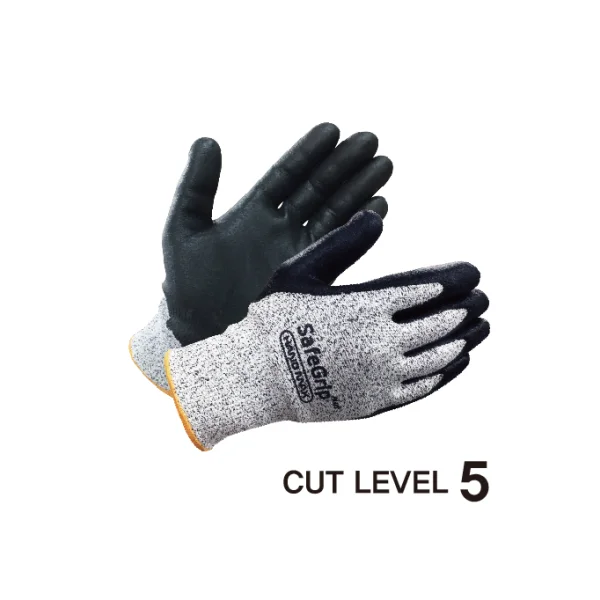 [HANDMAX] SafeGrip Plus NBR Coated Gloves (L, CUT LEVEL 5, 1 Pair, Cut Resistant)