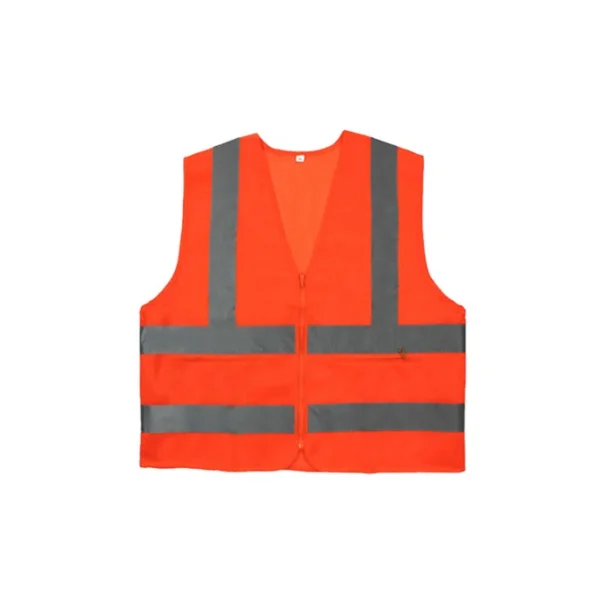 SUNGWON High - Visibility Safety Vest MR - 303 - 5 (XL, Fabric, Orange/ Gray Stripe)