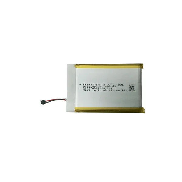 TCL HYPERPOWER BATTERIES INC Lithium Polymer Battery PR - 623754N (3.7V, 1400mAh - Black Connector)