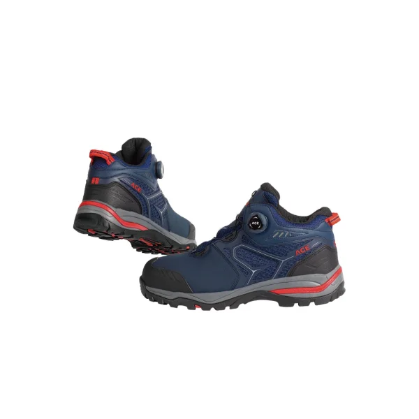 [ACE] 6" Safety Shoes (ACE - 6201/ 275mm/ NAVY/ RED, 1 Pair)