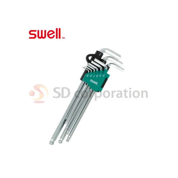 SWELL Extra Long Ball Hex Wrench Set LA - 9T (Inch, 9PCS)