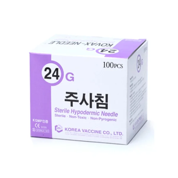 KOREA VACCINE Disposable Needle (24G, 3/ 4 inch, 100 pcs, Needle)