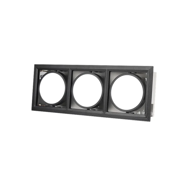 [PICO] PAR30 - Multi - LED Square Swivel Recessed 3 - Light - Black (Cutout 480*160) 45W Daylight