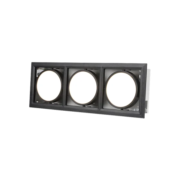 [PICO] PAR30 - Multi - LED Square Swivel Recessed 3 - Light - Black (Cutout 480*160) 45W Bulb