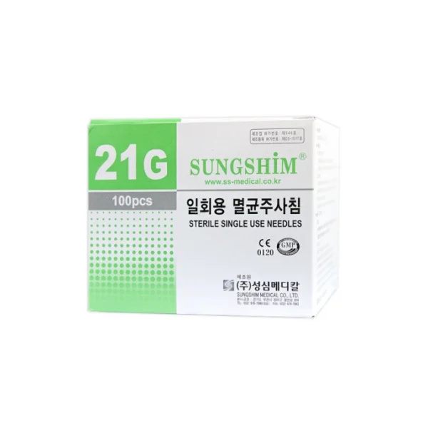 [SUNGSHIM MEDICAL] Disposable Syringe Needle (21G, 32mm, 1 - 1/ 4 inch, 100 pcs, Needle)