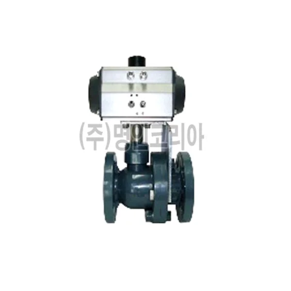[JSV] Cylinder Ball Valve (PP/ Flange Type/ Solenoid Valve Mounted/ Single/ 50A/ 50mm/ DC 24V/ 10kg/ ㎠, 1 pc)