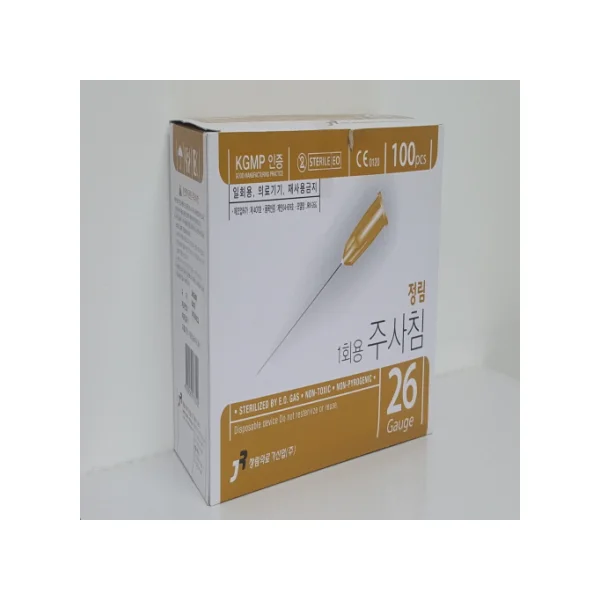 [JUNGLIM MEDICAL] Disposable Syringe Needle (26G, 50mm, 100 pcs, Long Needle)