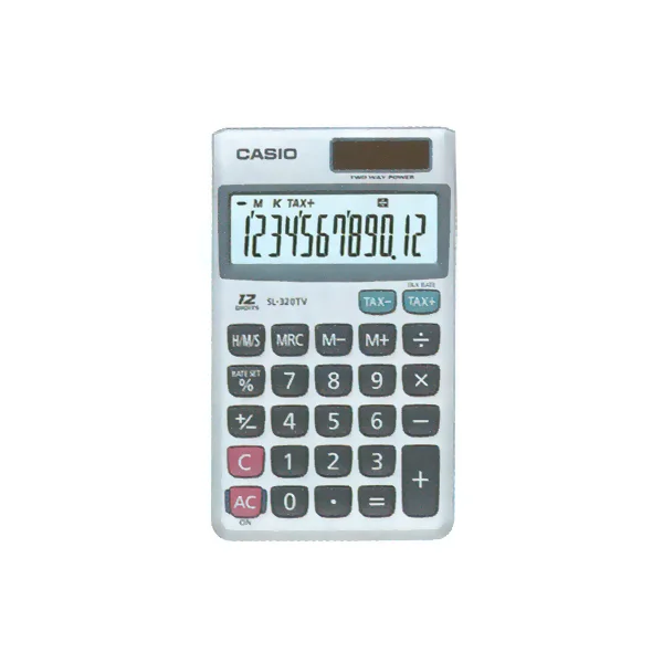[CASIO] Calculator 12 - Digit SL - 320TV 7.5x70x118.5mm