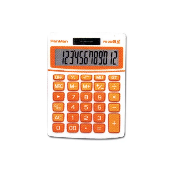 [CASIO] Color Calculator 12 - Digit (Orange) PD - 350 - O 103x144x52mm