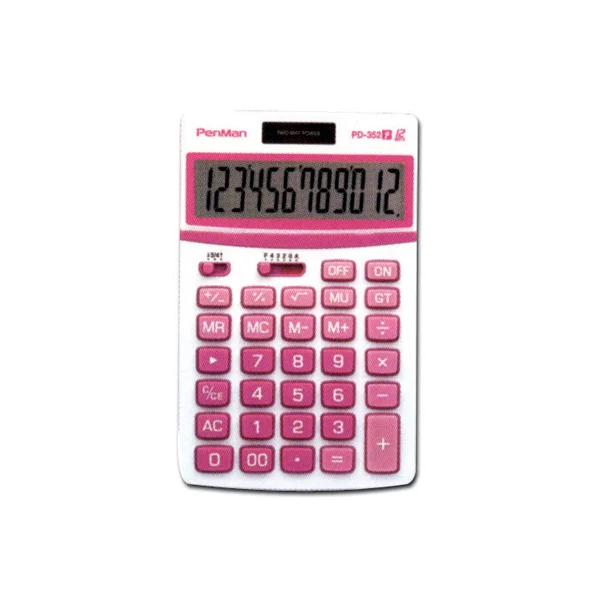 [CASIO] Color Calculator 12 - Digit (Pink) PD - 352 - P 107x172x28mm