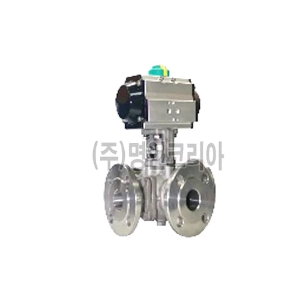 [JSV] Cylinder Ball Valve with Solenoid Actuator (Flange Type/ SUS304/ Single T - PORT/ 25A/ 25mm/ DC 24V/ 10kg/ ㎠, 1 pc)