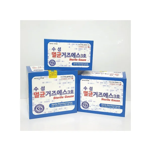 Suseong Sterilized Gauze (7.5x7.5cmx8p, 100 sheets/ PACK)