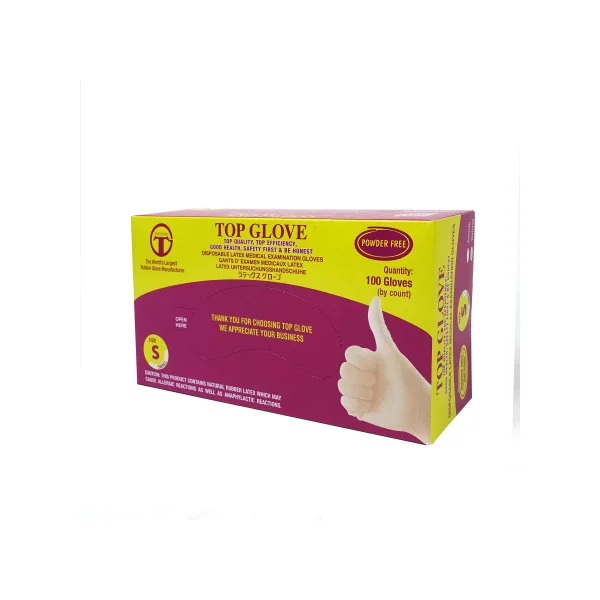 TOP GLOVE Laboratory Gloves (S/ 6.5, 84mm, 100 pcs, Non - Sterile/ Powder - Free)