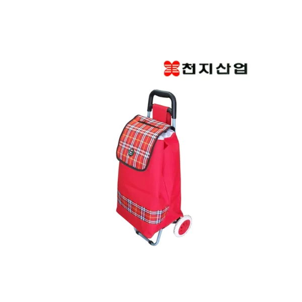 CHEONJI Hand Basket Cart #802 (Color: Red Check) 330x280x900mm
