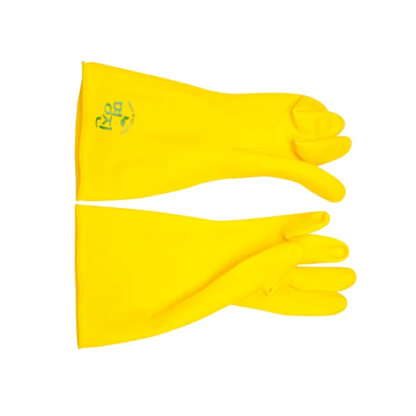MYUNGJIN Industrial Rubber Gloves (Size 9/ Yellow, 335mm, Natural Latex)
