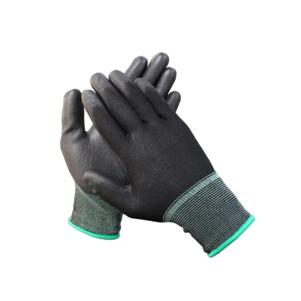 CORECA PU - PALM Coated Gloves (Black/ L, 10 Pairs/ Pack, Imported)