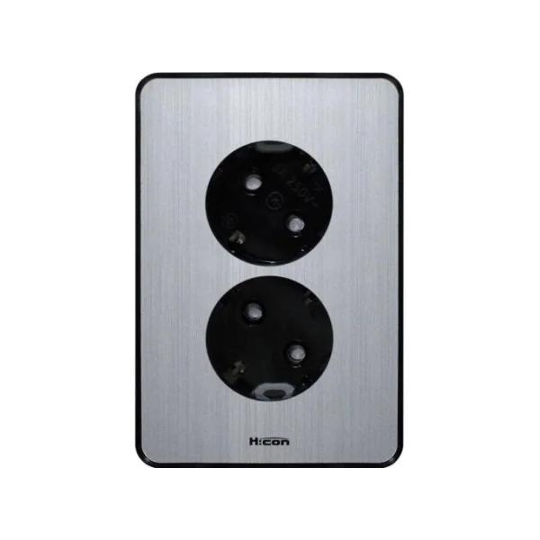 [HYUNDAI ELECTRIC] HICON Ground Recessed Outlet HDHC80 - MCS2 (2 - Gang)