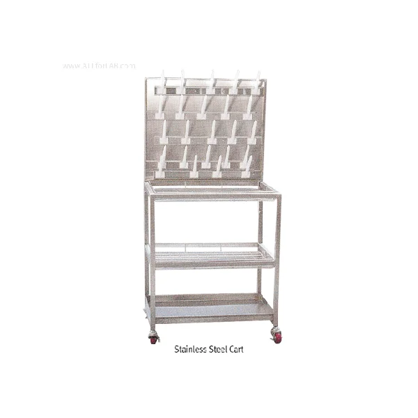[SCILAB KOREA] Mobile Glassware Drying Rack/ 3 - Tier Cart and Rack 72x50xh140 cm White SL.Car7051