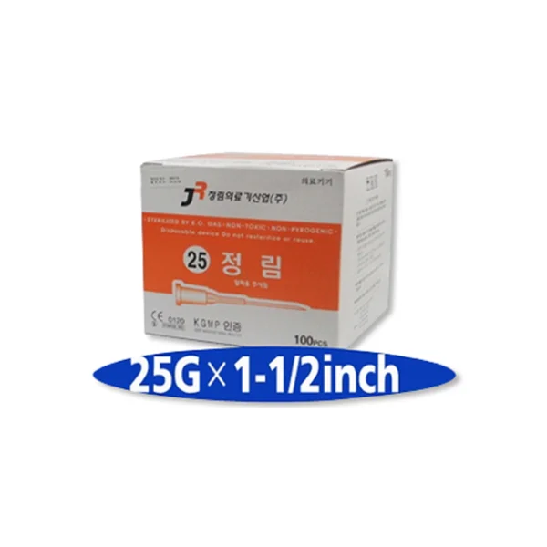 [JUNGLIM MEDICAL] Disposable Syringe Needle (25G, 1 - 1/ 2 inch, 100 pcs, Needle)