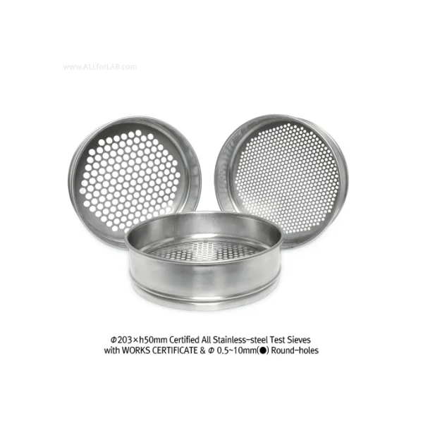 [CISA] Round Hole Precision Standard Sieve (4.75mm, Ø203×50mm, CE.1012641)