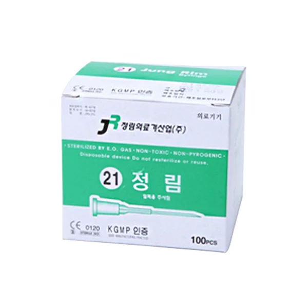 [JUNGLIM MEDICAL] Disposable Syringe Needle (21G, 1 - 1/ 4 inch, 100 pcs, Needle)