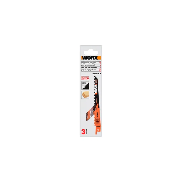 WORX Reciprocating Saw Blade WA8010.3 (For Wood, 4.2mm, 3PCS)